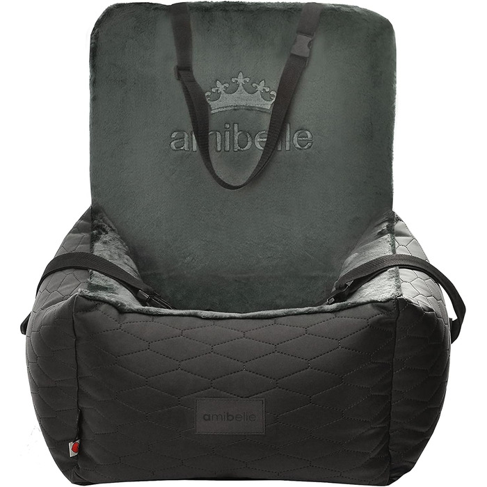 Автокрісло для собак та котів Bella Schwarz, чорне, з штучної шкіри, 55x55 см, універсальне, миється