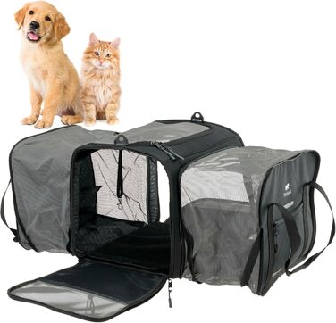 Переноска для собак та котів Ferplast Voyager PRO, чорна, 49x37x39 см, до 15 кг