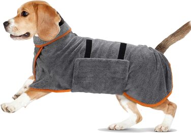 Рушник для собак великих порід, халат після купання з клямками, швидко поглинає воду, розмір S