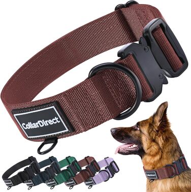 Міцний нашийник для собак великих та середніх порід – регульований, двошаровий нейлон, металева застібка, стійкий до розривів, ідеальний для активних собак (розмір L (38-58 см))