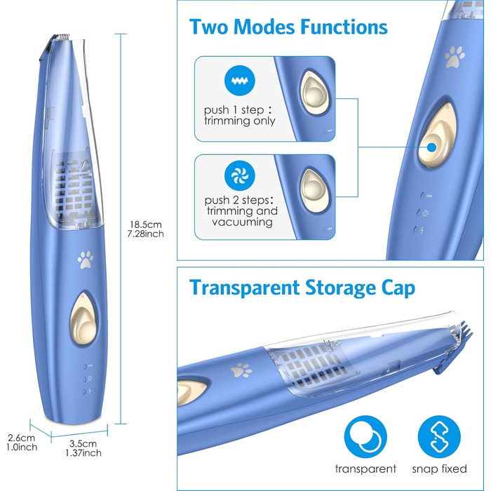 Електричний триммер для догляду за подушечками лап собак Brifit, бездротовий, USB, 2 режими, тихий, для грумінгу