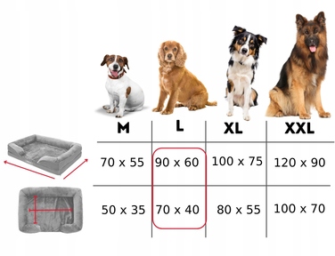 Ортопедичне ліжко для собак Lovedog, блакитне, 90 см x 60 см