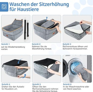 Підвищення для собак, сіре, до 15 кг, знімний, миючий, з кишенями для зберігання, для передніх та задніх сидінь