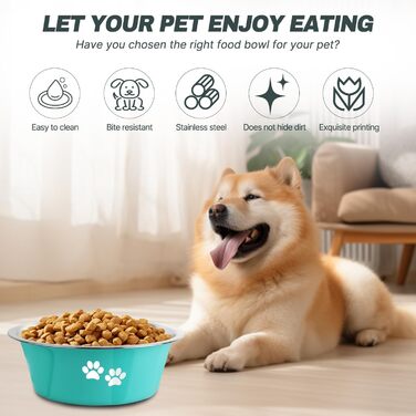 Набори мисок для собак та котів SUOXU з нержавіючої сталі (1560 мл, 2 шт.) з антиковзною основою, для великих, середніх та маленьких порід