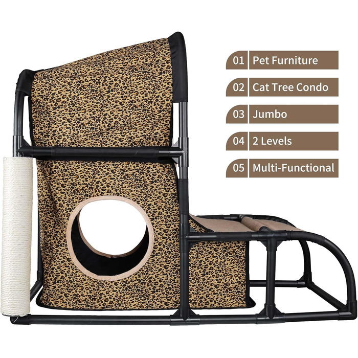 Goetland сучасний котячий будинок, когтеточка, котяче ліжко та ігровий комплекс 85 см для котів, будиночок, стовпчик, аксесуари для котів