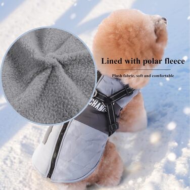 Водонепроникний зимовий одяг для собак, тепла куртка для собак, одяг для собак маленьких, середніх та великих порід, водонепроникний пуловер з безпечними світловідбиваючими смугами (Абрикосовий, M)