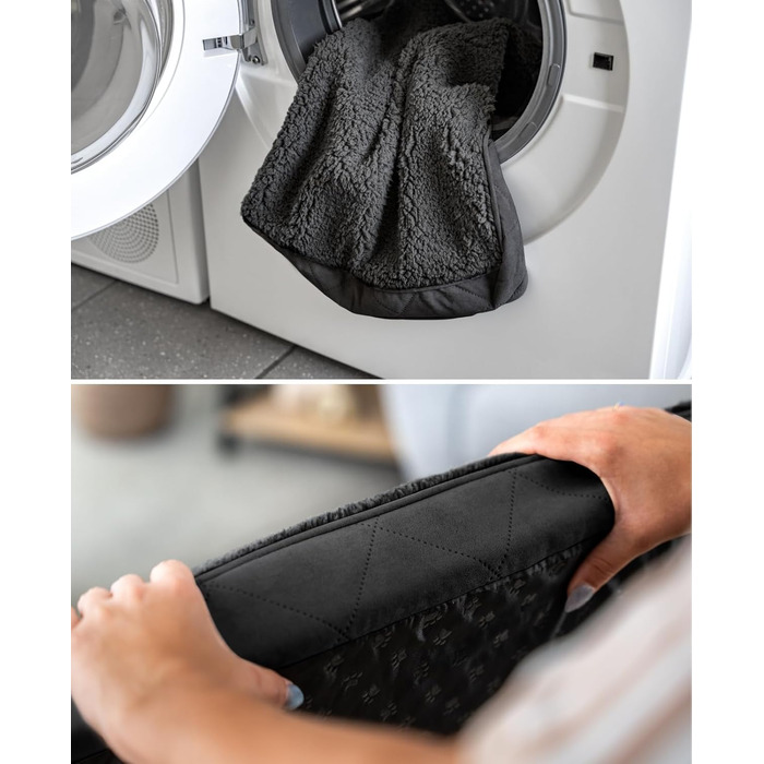 Ортопедичне ліжко для собак Lionto, 112x81x8 см, міцне, з м'яким плюшем, знімний та пральний чохол, водовідштовхувальне, для собак та котів, з нанесенням імені