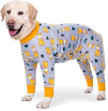 Комбінезон для собак після операції, захисний боді для собак, альтернатива конусу, сірий, 3XL, Giraffe