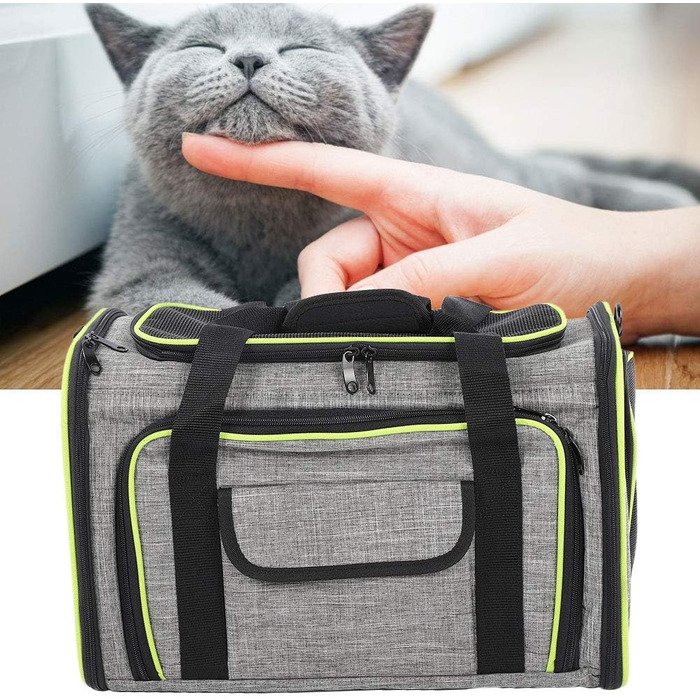 Сумка-переноска для тварин ZAICOLER з мотузкою всередині, безпечна для прогулянок та подорожей. Розширювана сумка-переноска з сіткою зверху, з оксфордської тканини для собак та котів.