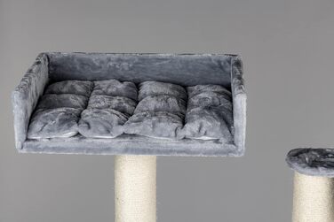 Дряпка для великих котів RHRQuality Kilimandjaro de Luxe Crown 195 см, світло-сіра, 12 см стовпи з сизалю, зручне місце для відпочинку