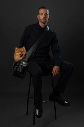 Сумочка для собак Noah & Paw для маленьких собак до 10 кг, з регульованим плечовим ременем, м'яким хутром, подвійною системою безпеки, з веганської шкіри