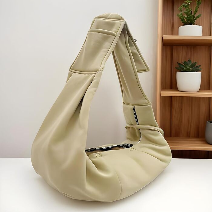 Сумка-переноска для собак, переноска для цуценят, регульовані ремені через плече та груди, легка переноска для тварин у подорожах, на прогулянках та до ветеринара (хакі)