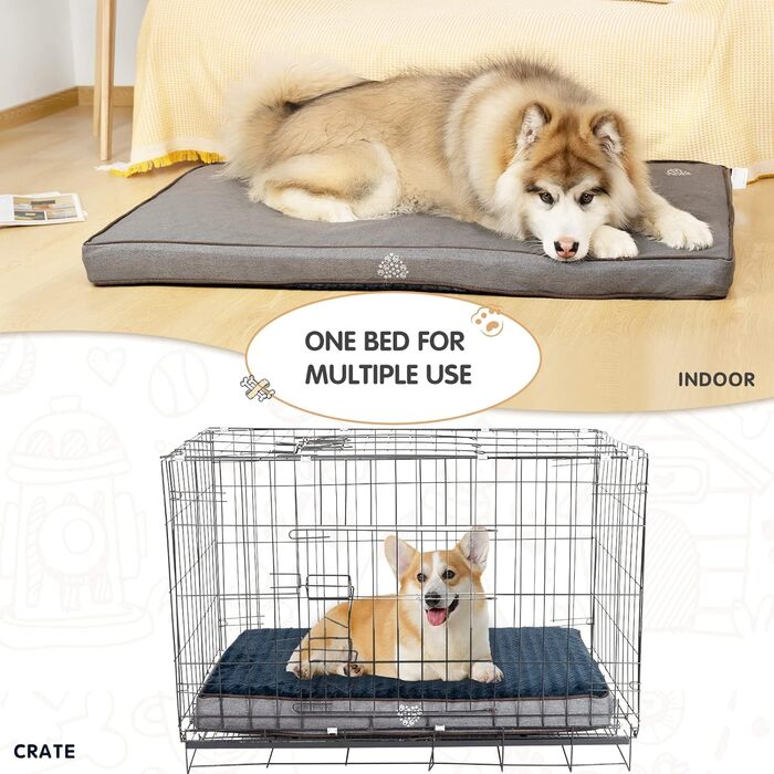 Водонепроникне лежанка для собак у коробку Vankean, знімний, пральний чохол (прохолодний та теплий), середній розмір, морської колір