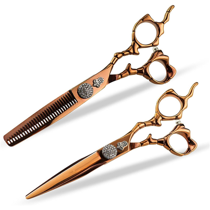 Набір професійних ножиць для грумінгу собак 6 дюймів: прямі та розріджуючі ножиці з японської сталі