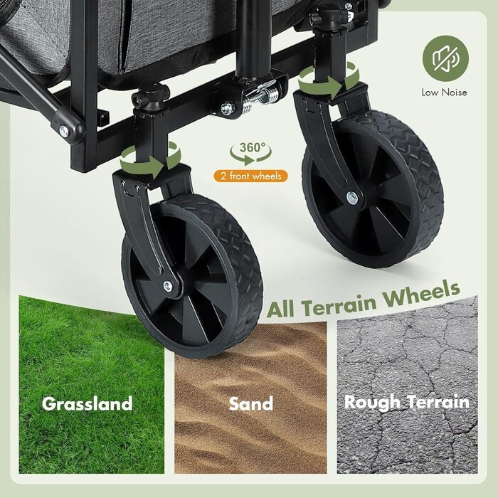 Транспортер для собак на колесах, велика візок для собак та котів до 18 кг (сірий, чорний)