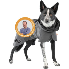 Водонепроникний дощовик для собак Martin Rütter, розмір M, антрацитовий колір – з повним відбиваючим покриттям для максимальної видимості, регульований, з отвором на блискавці для повідка M