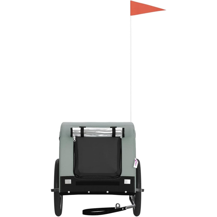 Трейлер для собак Oxford, сіро-чорний, 124x65x66 см, для маленьких собак та котів, модель 94000