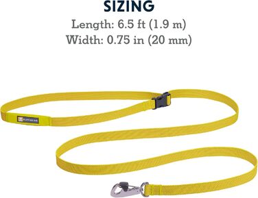 Повідок для собак Ruffwear Flagline 2-в-1, легкий і міцний, для бігу, на руку чи талію, із сумкою для зберігання та Crux-Clip, зелений, універсальний розмір