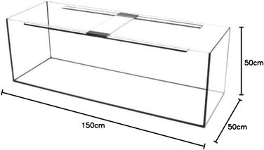 Акваріум прямокутний AptiGlass 150x50x50 см 375 л, скло, для риб, якісний, Robizoo