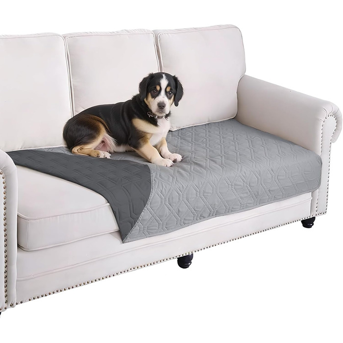 Водонепроникний килимок для собак Dokeno - двосторонній, м'який, для великих та маленьких собак/кішок, захист диванів, ліжок та авто - можна прати в пральній машині (132 x 52 см)