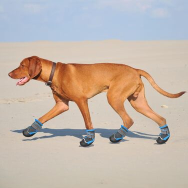 Чоботи для собак Weesiber: захист лап, 4 шт., дихаючі, з антиковзкою підошвою, для малих, середніх та великих собак (Сірий, розмір 4)