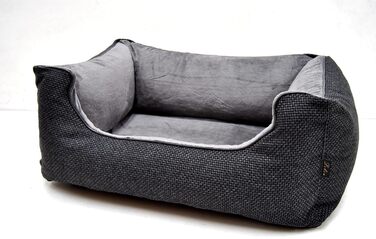 Ортопедичне собаче ліжко Ebon - 3 розміри (80, 100, 120 см) - М'яке, з високим бортиком, для найкращого сну, Made in EU, 3 кольори, XL, сірий