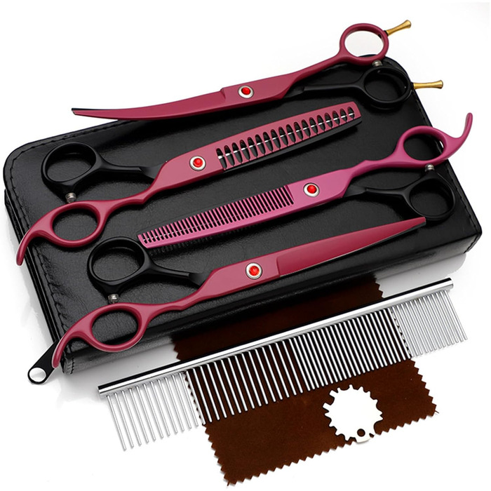 Набір для грумінгу собак та котів, 5-в-1, професійний, з гребінцем, з нержавіючої сталі 440C