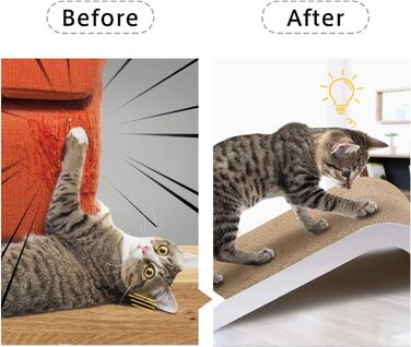 Котячий когтетоп LIKEA з котячою м'ятою, якісна картонна конструкція, декілька кутів для дряпання, 45 x 25 x 19 см