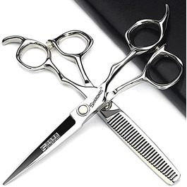 Професійний набір перукарських ножиць SHARONDS 6 дюймів для перукарів та дому, гострі ножиці з нержавіючої сталі (V-подібні зубці), 2 шт.