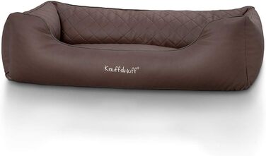 Крісло-ліжко для собак Knuffelwuff Milan, XL, коричневе, 105 x 75 см, з штучної шкіри, миється