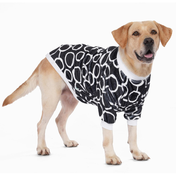 Пуловер LovinPet для великих собак: теплий, зручний, з фланелі, чорного кольору (Large)