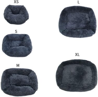 Крісло-ліжко для собак велике, м'яке, з плюшу, тепле, зручне, для малих, середніх та великих собак (L, 80 x 70 x 18 см, блакитний)