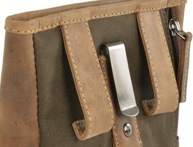 Сумка для ласощів Greenburry для собак та коней з натуральної шкіри, вінтажний колір антик-браун, з кільцем для кріплення до ременя та кліпсою