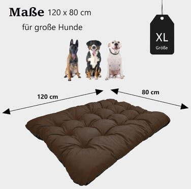 Килимок для собак King Dog: водовідштовхуючий, XL (120x80 см), 10 см, для великих та середніх собак, коричневий