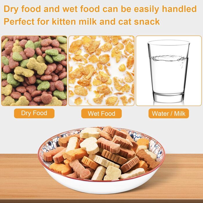 Набори керамічних мисок для котів FOSTBEEN (8 шт.), для корму та води, без втоми вусів, підходять для кошенят