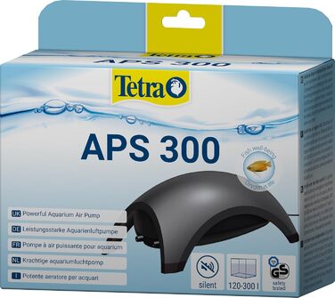Tetra APS 300 тиха мембранна помпа для акваріумів 120-300 л, чорна
