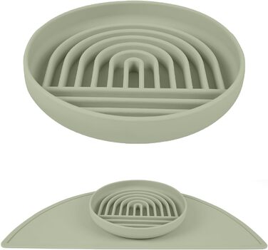 Силіконова миска для собак Slow Food, анти-нудотна миска, нековзна миска, силіконова миска для тварин (зелена)