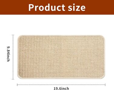 Килимок для дряпання котів, 3 шт., 50x25 см, сізаль, захист меблів та стін