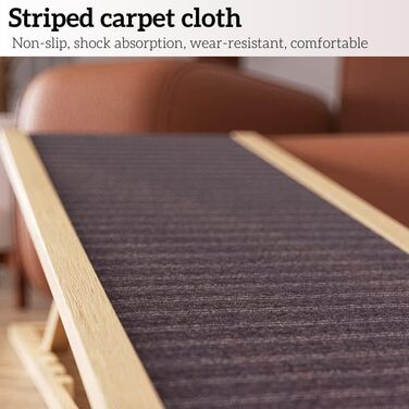 Рампа для собак Hunderampe: складана дерев'яна, 4 секції, регульована висота 30-60 см, для малих та великих собак, для ліжка, дивану, авто. Розмір 100x40x30/40/50/60 см. Антиковзаюча поверхня.