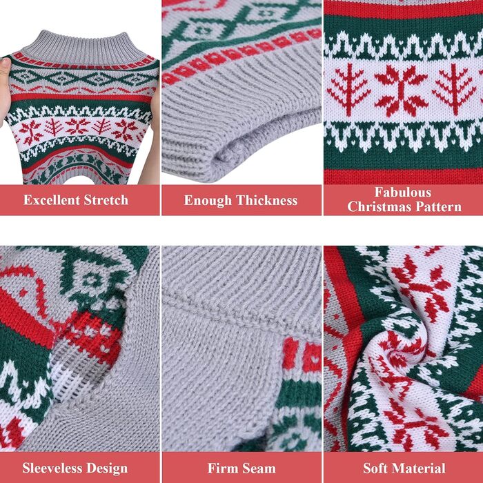 Теплий зимовий светр для собак середніх та великих порід - Knitted Sweater Costume Outfit