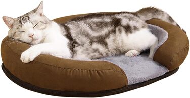 Ортопедичне ліжко для собак PETCUTE великих порід, зручне собаче ліжко з антиковзною основою та знімним, пральним чохлом, затишне ліжко для домашніх тварин, ліжко-диванчик для собак, кошик для собак середніх порід, колір кавовий (M)