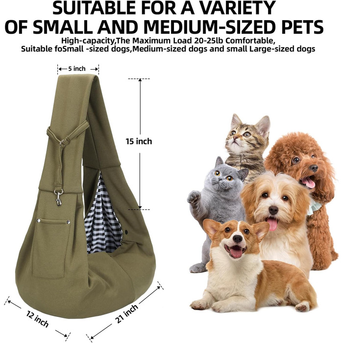 Сумка-переноска для собак та котів, зелена: зручна та безпечна переноска для маленьких тварин, ідеальна для подорожей