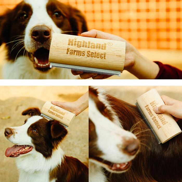 Інструмент для догляду за шерстю собак, котів та коней: ергономічна дерев'яна щітка для грумінгу, професійний гребінець для тварин, безболісний для короткої та довгої шерсті, видаляє бруд - 6,5 см (Д)