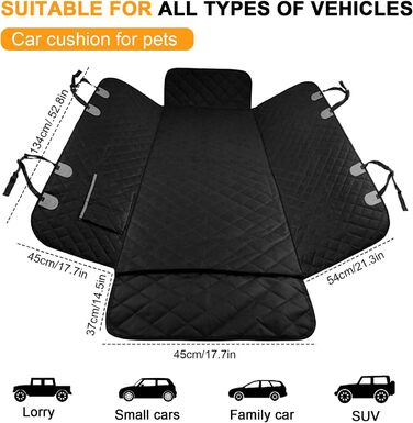 Захист для заднього сидіння автомобіля для собак, водовідштовхувальний, з кріпленням на ремінь безпеки, підходить для всіх авто, мінівенів, SUV