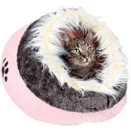 Домік для котів Trixie Minou 35×26×41 см, рожево-сірий, м'який лежак-печера