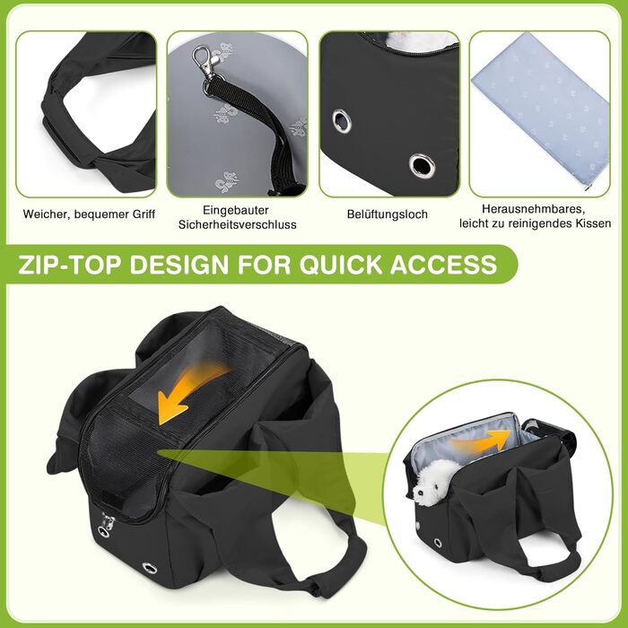 Сумка-переноска для собак та котів ALLSOPETS, чорна, для подорожей та відпочинку на природі