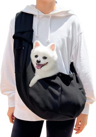 Сумка-слінг для собак та котів, чорна | Зручна переноска для тварин, для прогулянок та подорожей