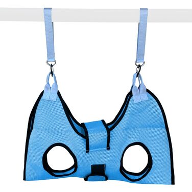 ГамІнВей Гамак для догляду за тваринами - блакитний для великих собак, гамак-сумка для тварин, обтискний ремінь для догляду за кігтями та вухами/догляду за очима (блакитний)