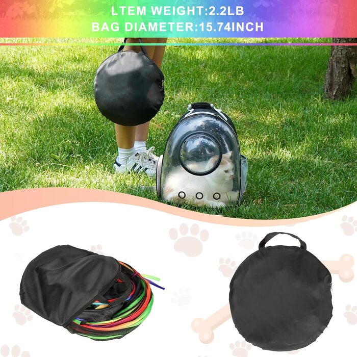 Клітка-тунель для котів DiDiBirDi 2 в 1 на вулицю: тунель та вольєр, портативна клітка для котів, дрібних собак та кроликів