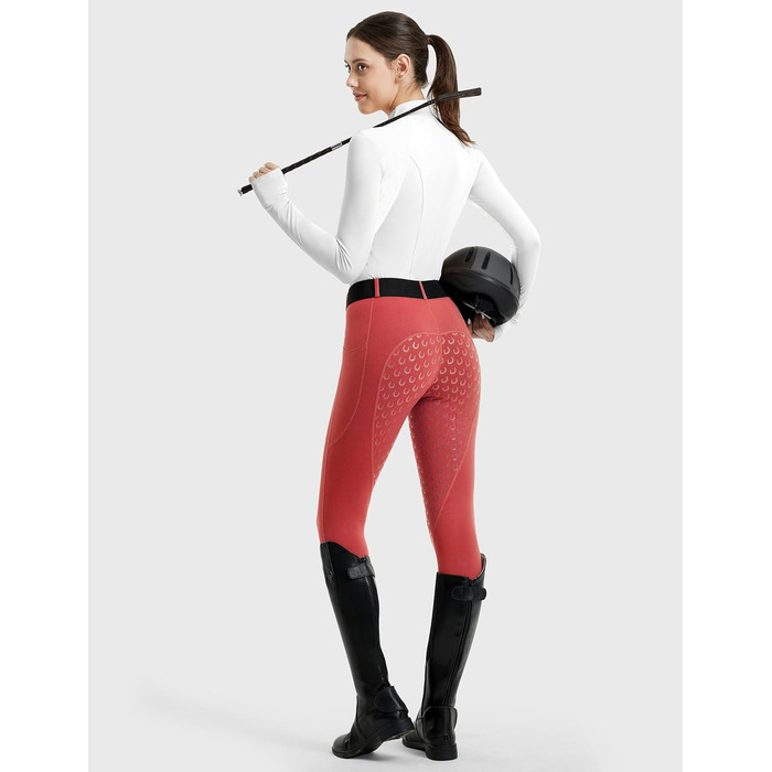 Спортивні штани для їзди верхи FitsT4 Daen з силіконовим покриттям, кишенею для телефону та петлями для ременя (M, Червоний)